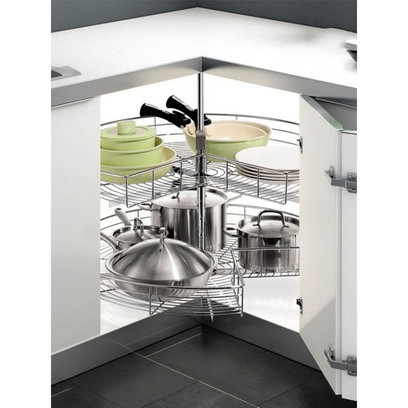 10 mẫu tủ bếp inox chữ L tối ưu diện tích cho nhà phố Tủ bếp Inox Module, Tủ bếp Inox FIND tu bep inox Ảnh phụ kiện giá góc liên hoàn