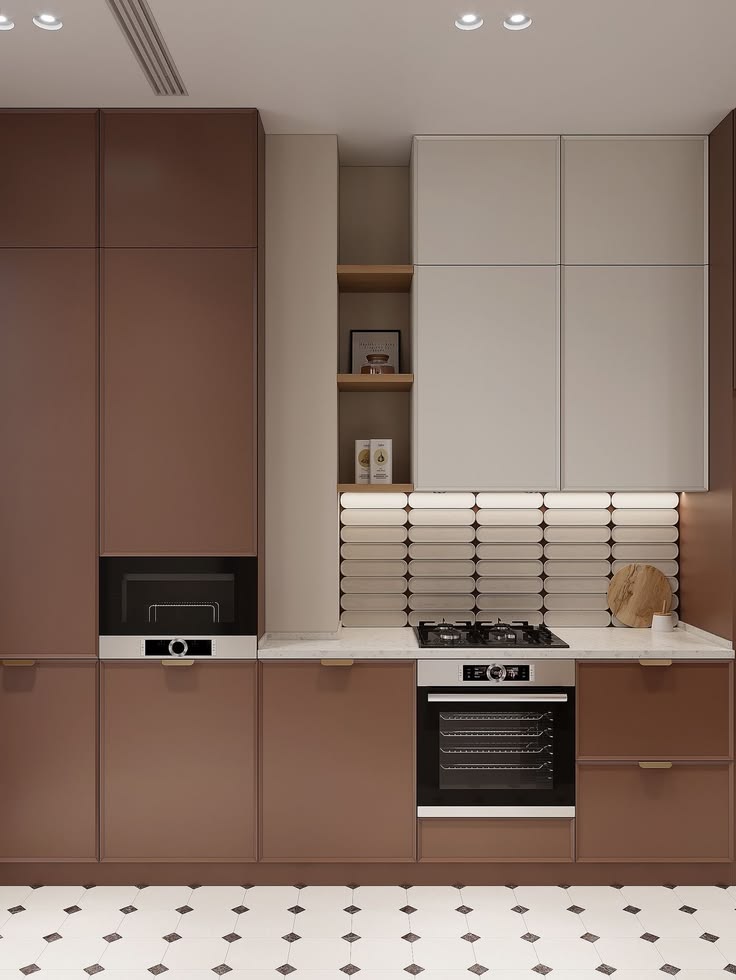 Căn bếp inox hiện đại với màu cam đất Terracotta đầy cảm hứng