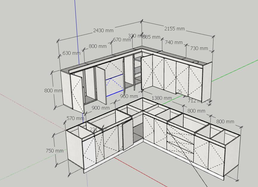 Bản vẽ 2D/3D thông số kích thước tủ bếp inox chuẩn thước Lỗ Ban