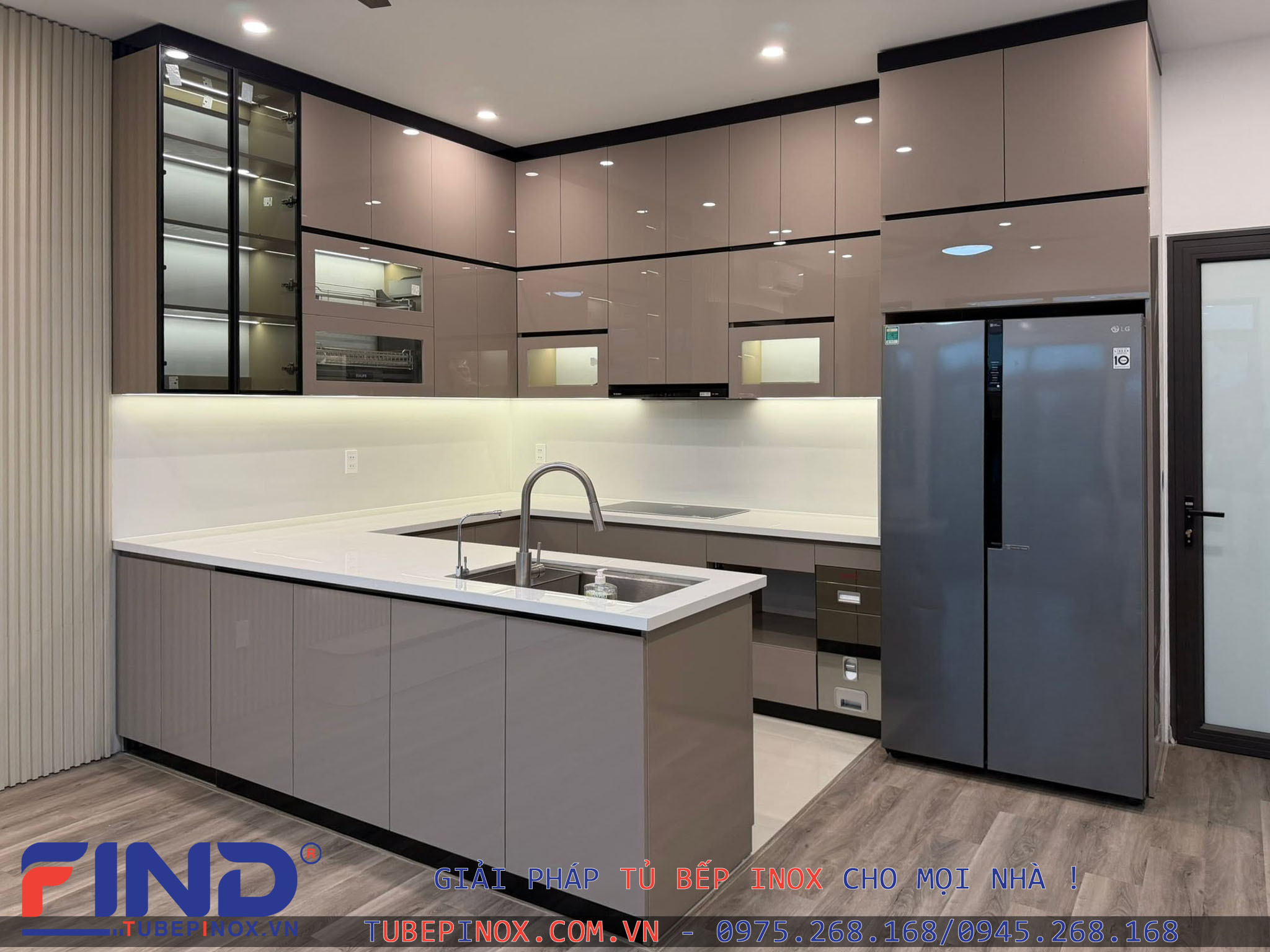 Tủ bếp Inox cánh Acrylic - Hệ module 1 lớp vân caro Tủ bếp Inox Module, Tủ bếp Inox FIND Tủ bếp inox cánh acrylic,tủ bếp inox,Tủ bếp inox module Tủ bếp Inox cánh Acrylic - Hệ module 1 lớp vân caro