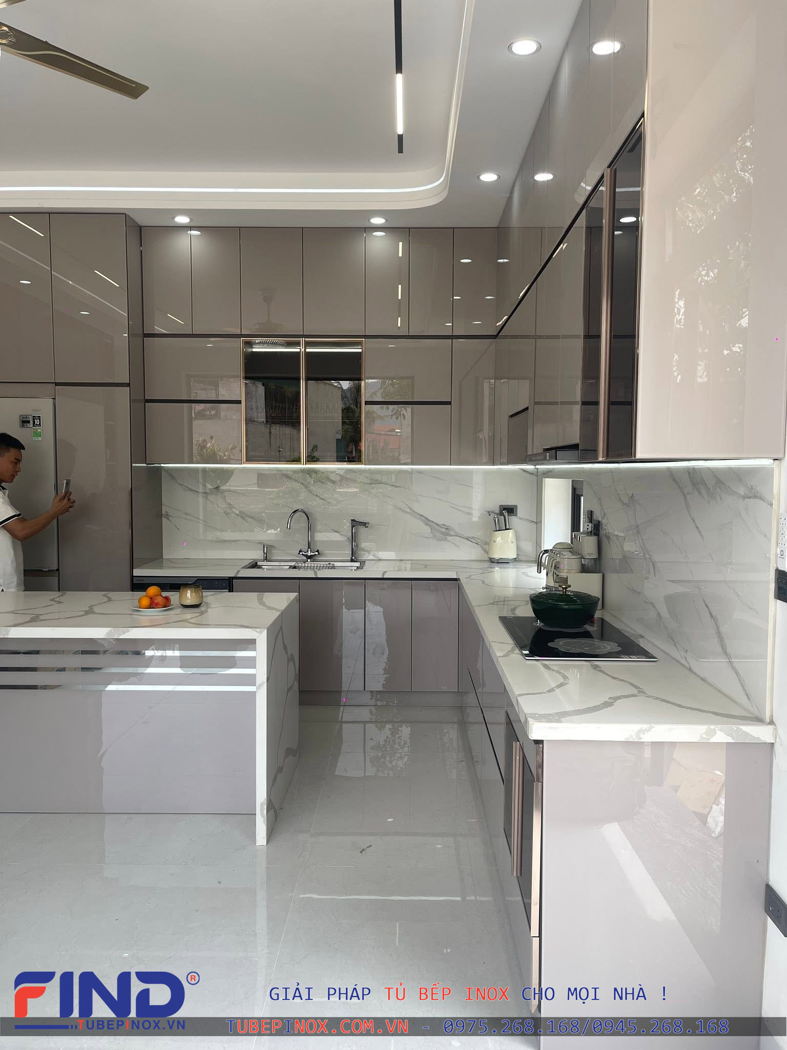 Tủ bếp Inox cánh Acrylic An cường - Hệ module 3 lớp vân caro Tủ bếp Inox Module, Tủ bếp Inox FIND Tủ bếp inox cánh Acrylic An Cường,tủ bếp inox,tủ bếp inox cánh acrylic,giá tủ bếp inox,Tủ bếp inox module 3 lớp Tủ bếp Inox cánh Acrylic An cường - Hệ module 3 lớp vân caro - Ảnh 3