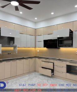Alternative view of Tủ bếp Inox cánh Acrylic - Hệ liền khối hàn chấn sơn tĩnh điện