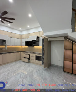 Tủ bếp Inox cánh Acrylic - Hệ liền khối hàn chấn sơn tĩnh điện Tủ bếp inox cánh acrylic