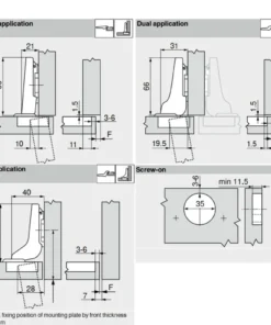 Alternative view of Bản lề Blum tích hợp giảm chấn 75B1550 kèm chân đế 173H7100
