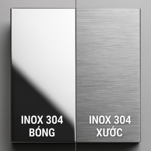 Sự khác biệt giữa inox xước (satin) và inox bóng (mirror) khi làm tủ.