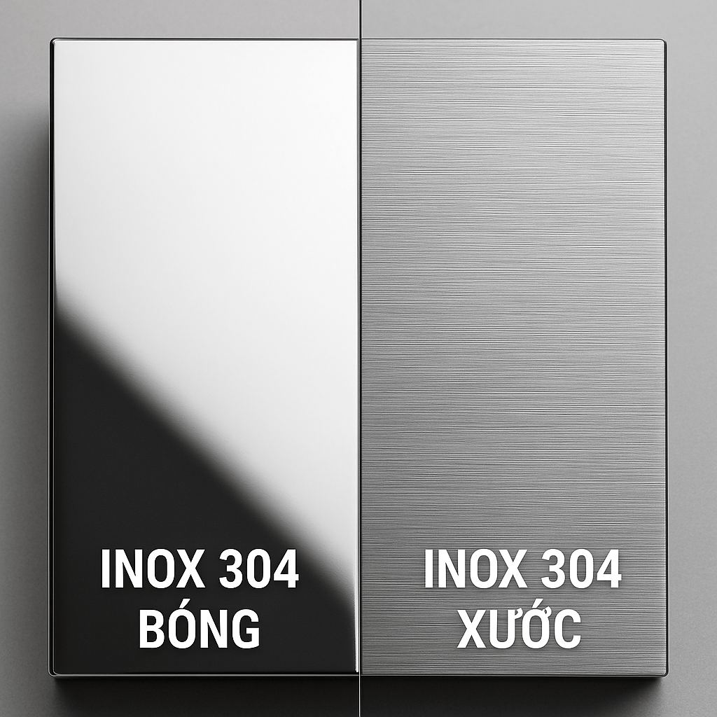 Sự khác biệt giữa inox xước (satin) và inox bóng (mirror) khi làm tủ.